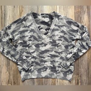 27 Miles Malibu Cashmere Camo V-Neck Sweater
